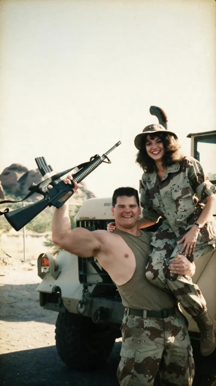 Nick and Janet Bryditzki in uniform during their Gulf War days